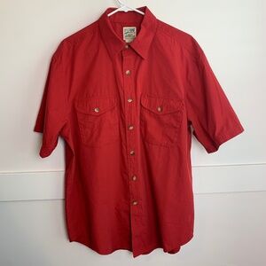 TravelSmith Red Vintage Short Sleeve Button Up Shirt